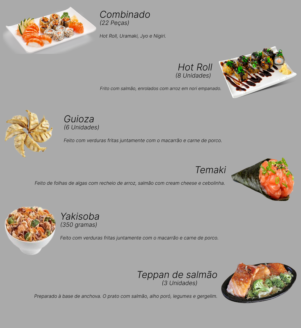 Imagem do nosso cardápio de sushi